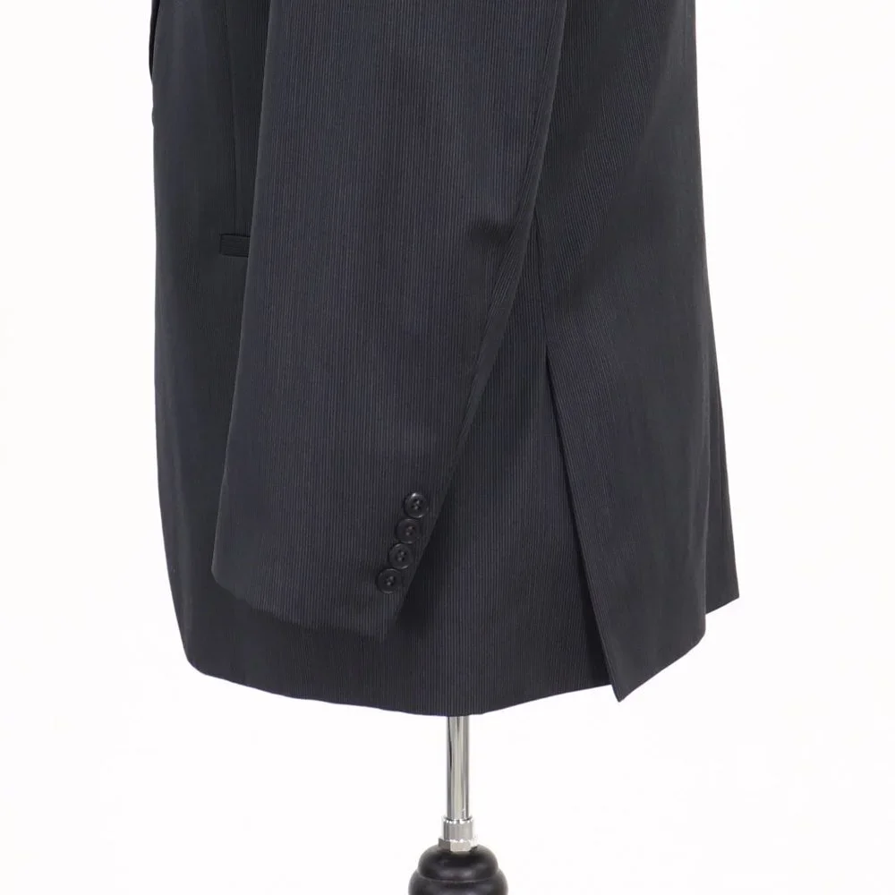 Kenneth Cole 41R Gray Striped 2-Button Sport Coat Blazer Jacket G076